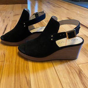 Sole Society Black Wedges